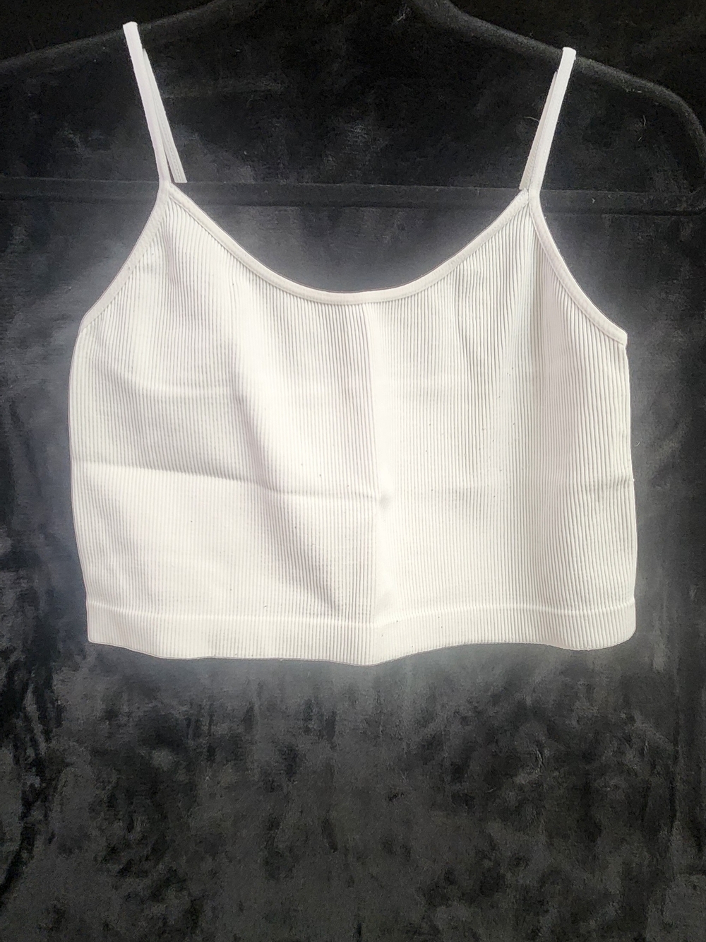 Wild Fable White Ribbed Cropped Cami Tank – Size M